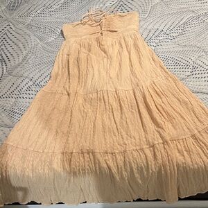 Elegant Strapless Peach Dress